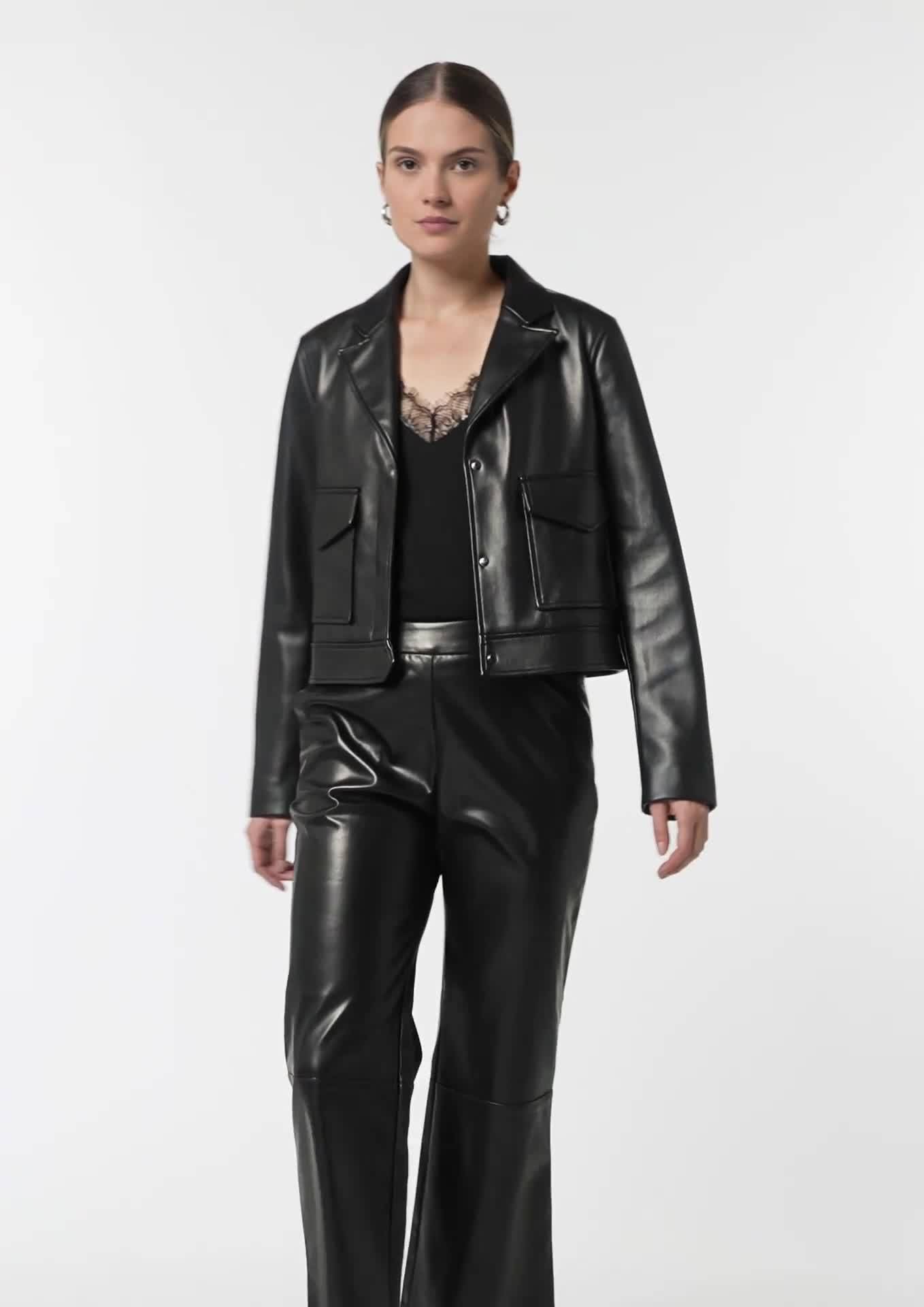 comma Short faux leather jacket