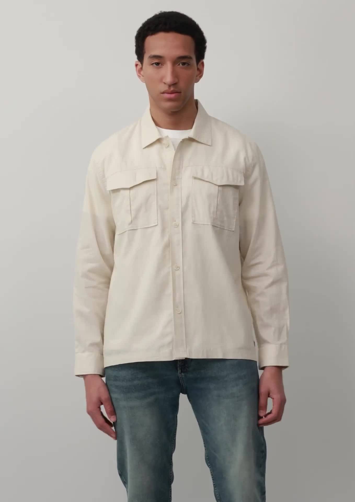 s.Oliver Overshirt aus Leinenmix mit Kentkragen