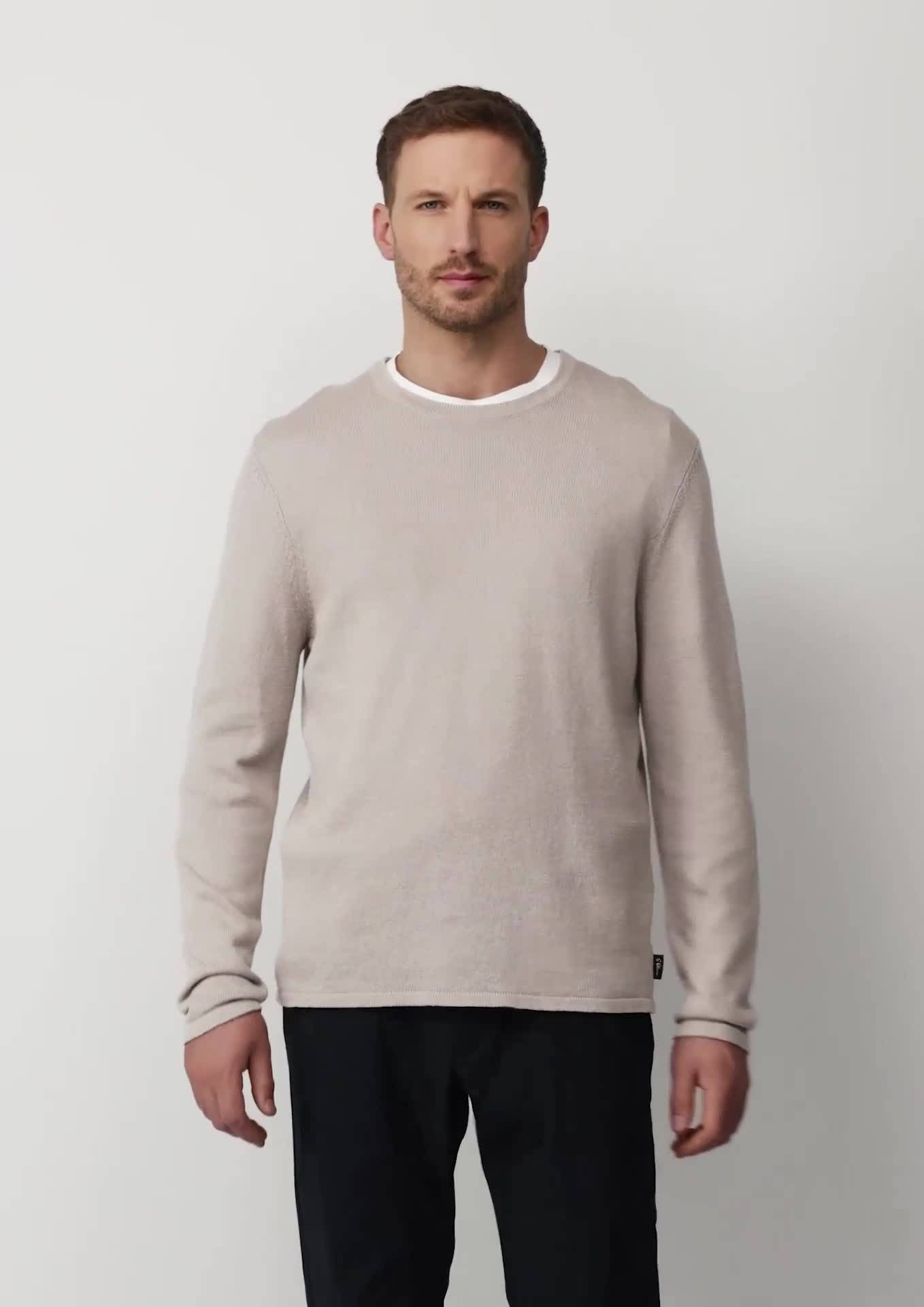 s.Oliver Soft knitted jumper in a cotton/linen blend