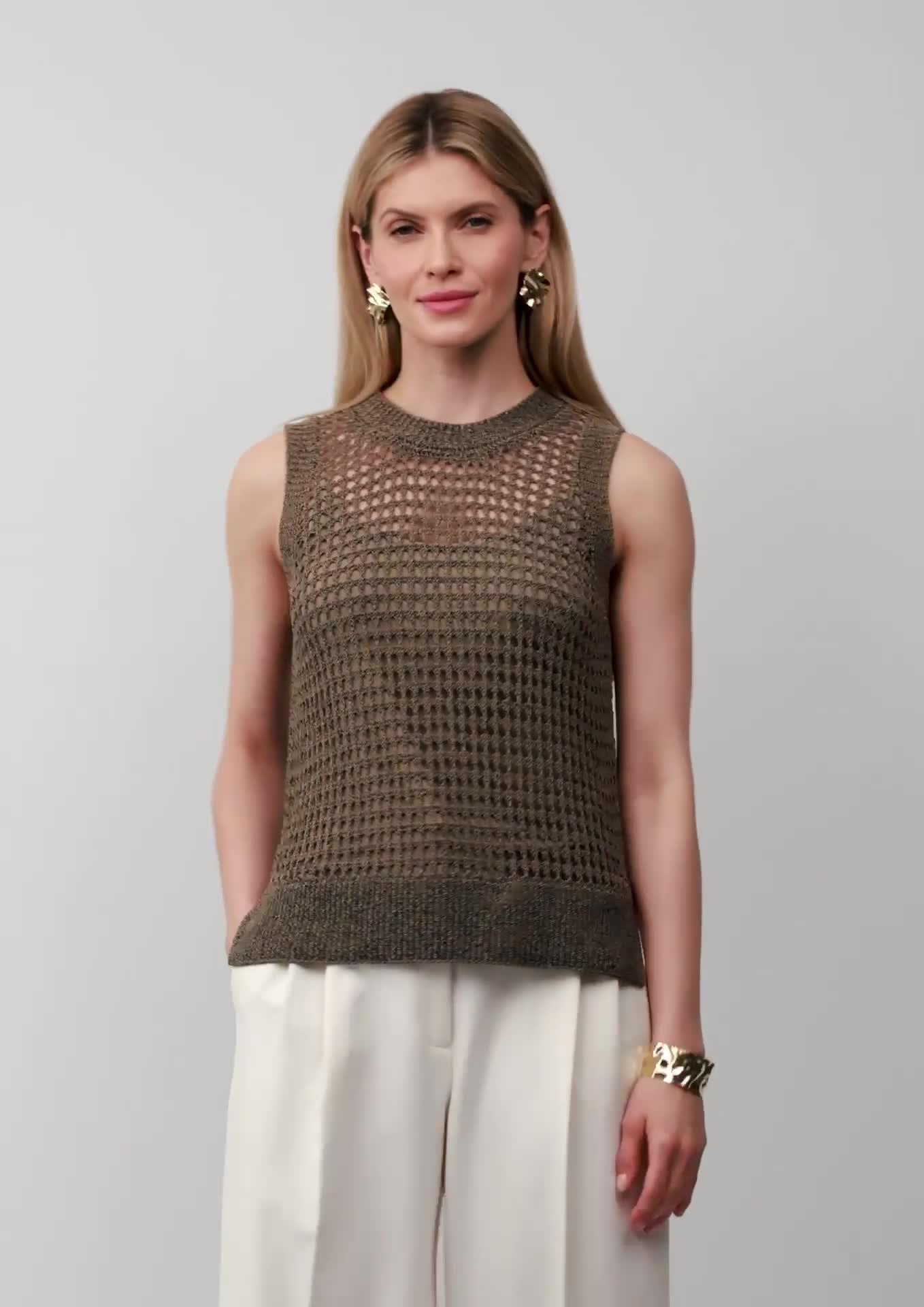ANGOLA BACK OPEN KNIT TOPS ベージュ クラネ CLANE ANGOLA BACK OPEN KNIT TOPS （BEIGE