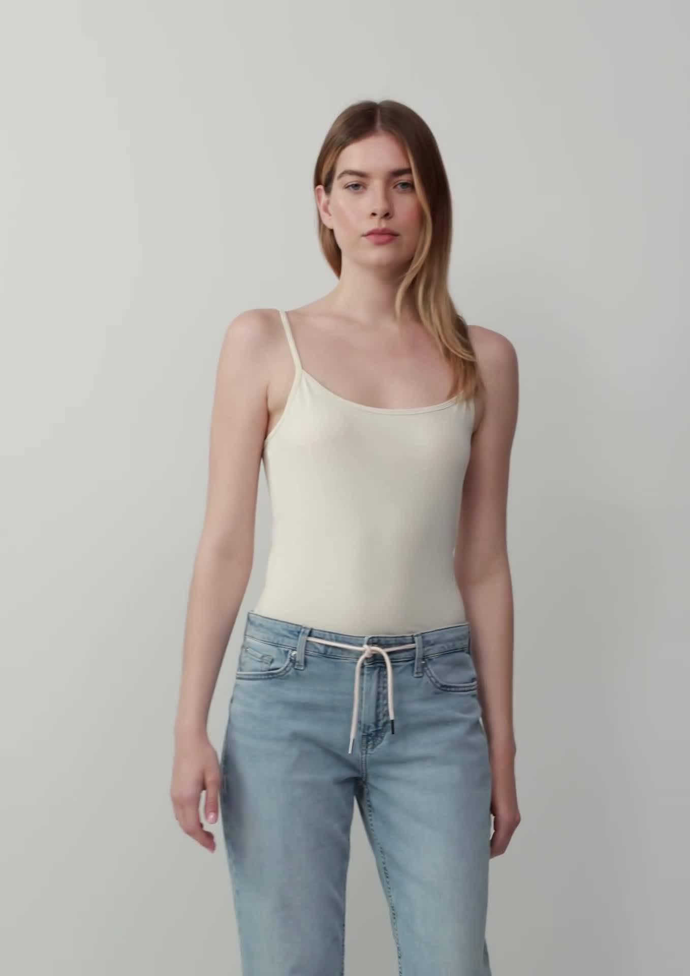 s.Oliver Slim-Fit-Top aus Baumwollmix mit verstellbaren Spaghettiträgern