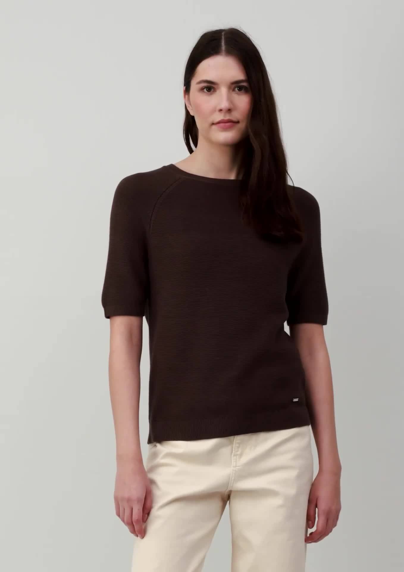 s.Oliver Kurzarm-Strickpullover aus Baumwollmix