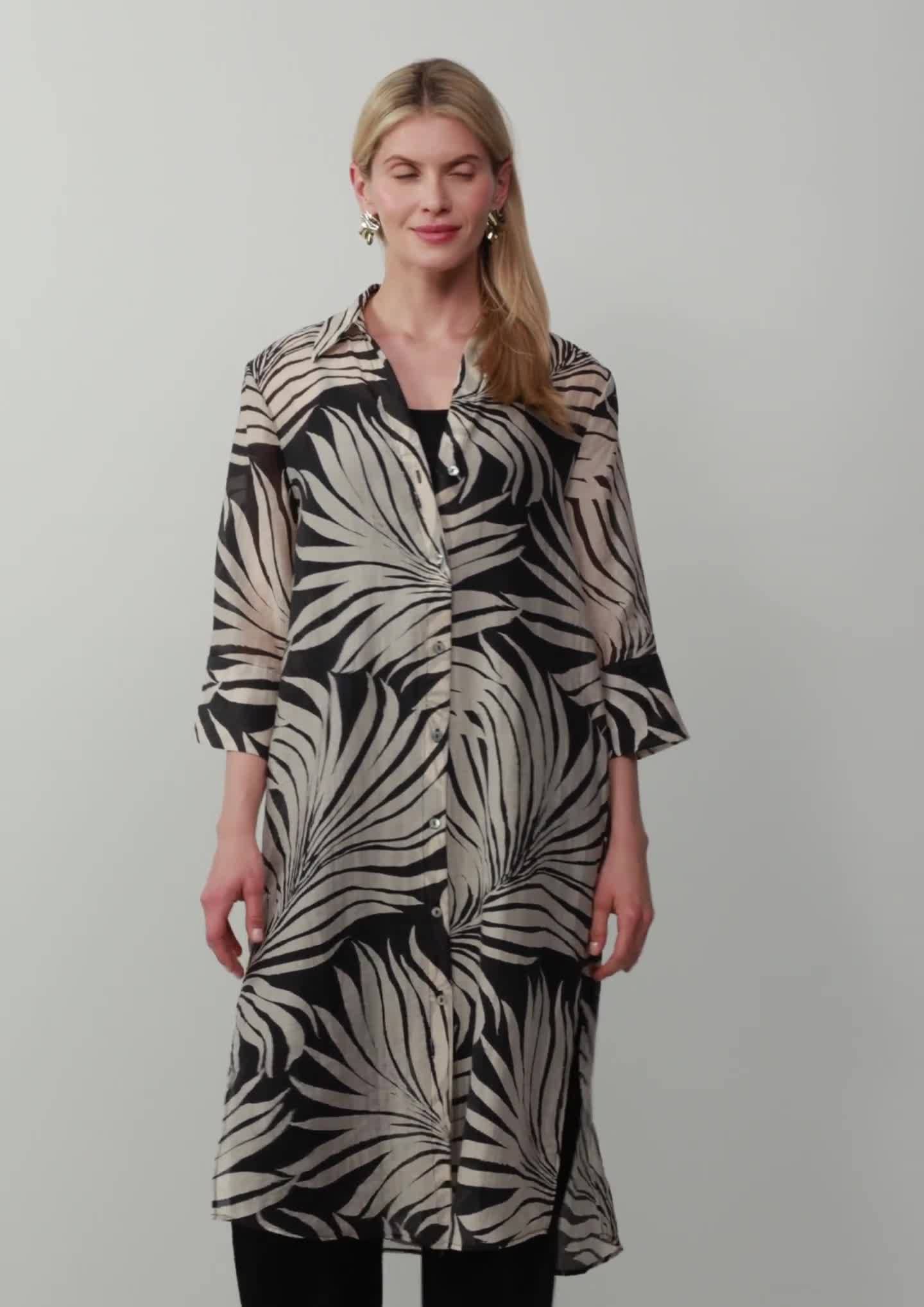 s.Oliver Semitransparente Longbluse mit All-over-Print