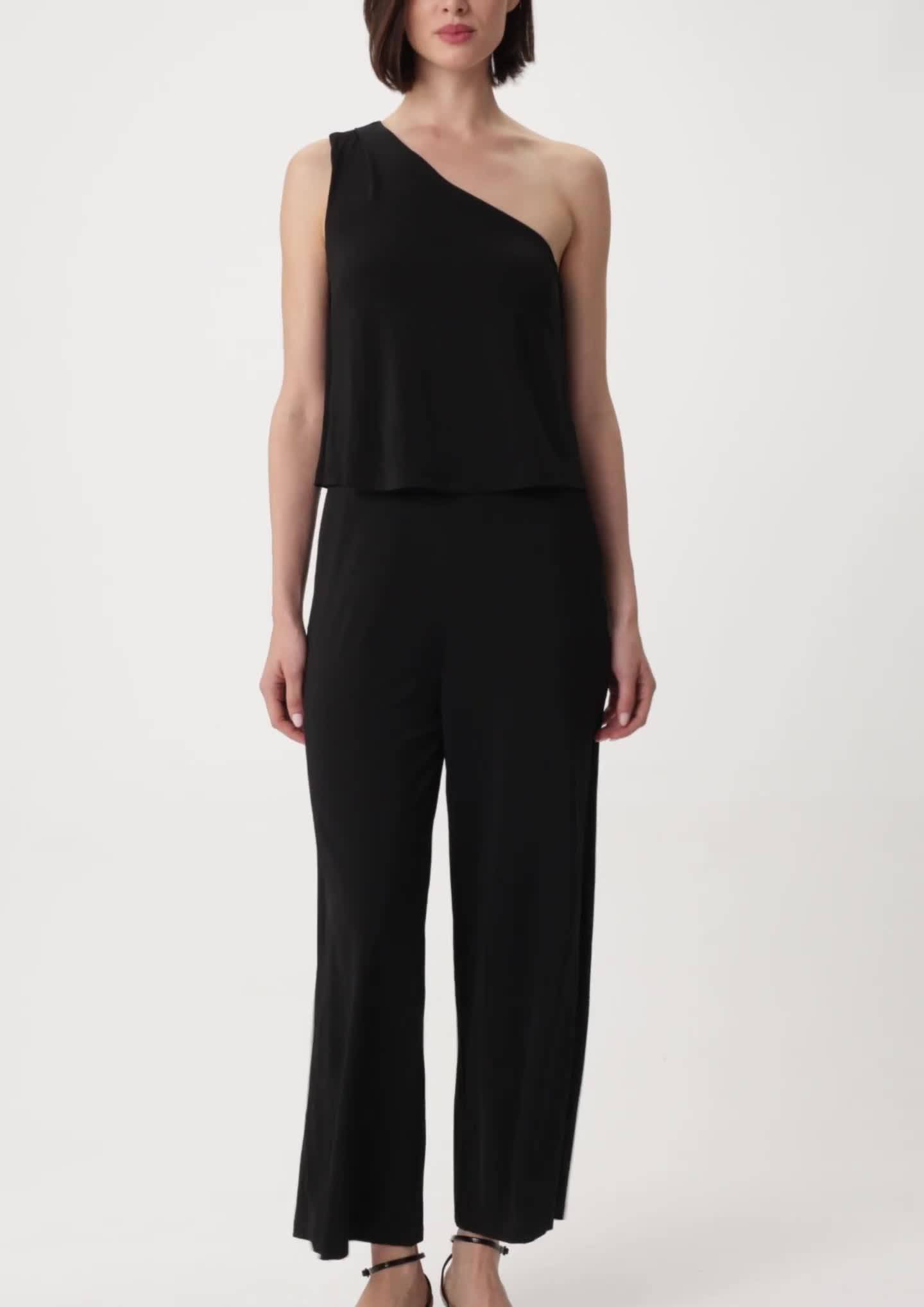 comma Asymmetrischer One-Shoulder-Jumpsuit aus Jersey