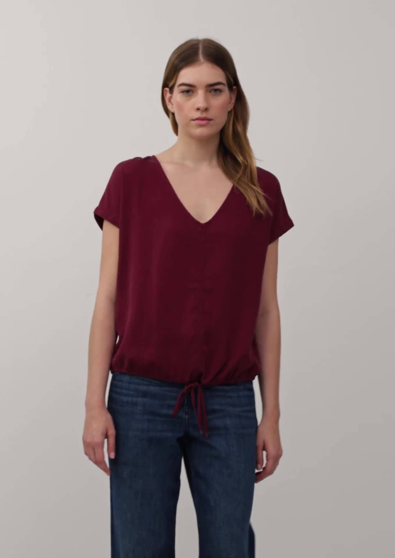s.Oliver Blouse sans manches en Lyocell avec cordon coulissant à la base