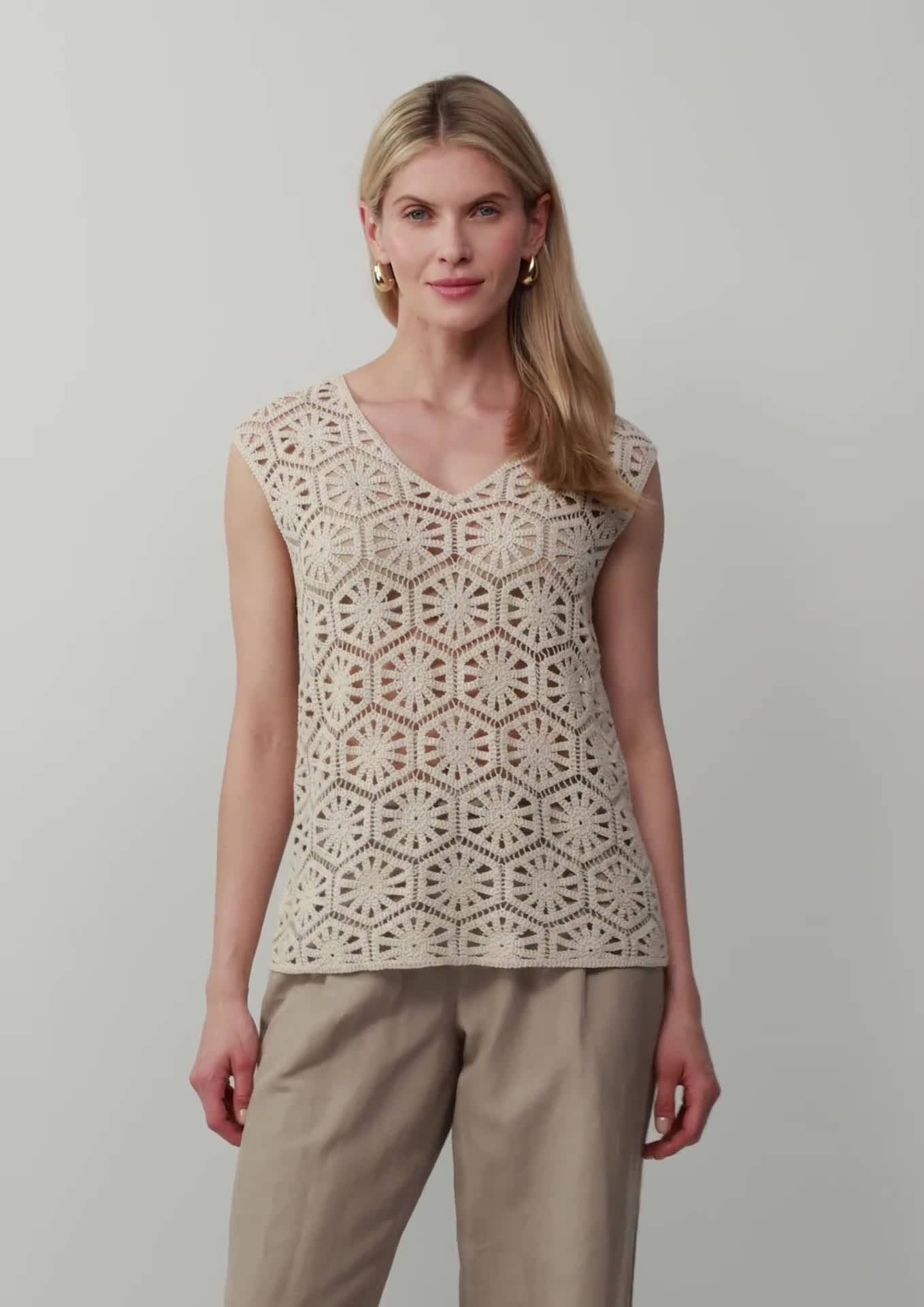 s.Oliver Semitransparentes Tanktop aus Häkelspitze
