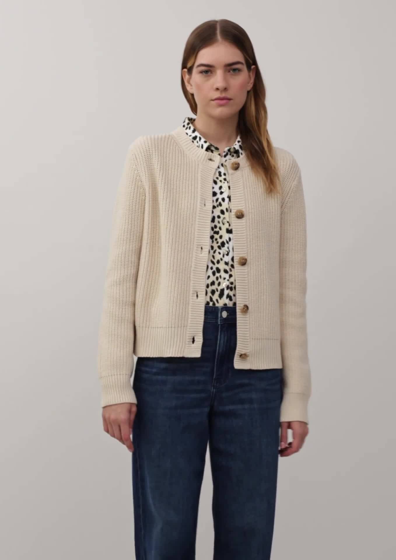 s.Oliver Cardigan aus Baumwollmix in Ripp-Optik