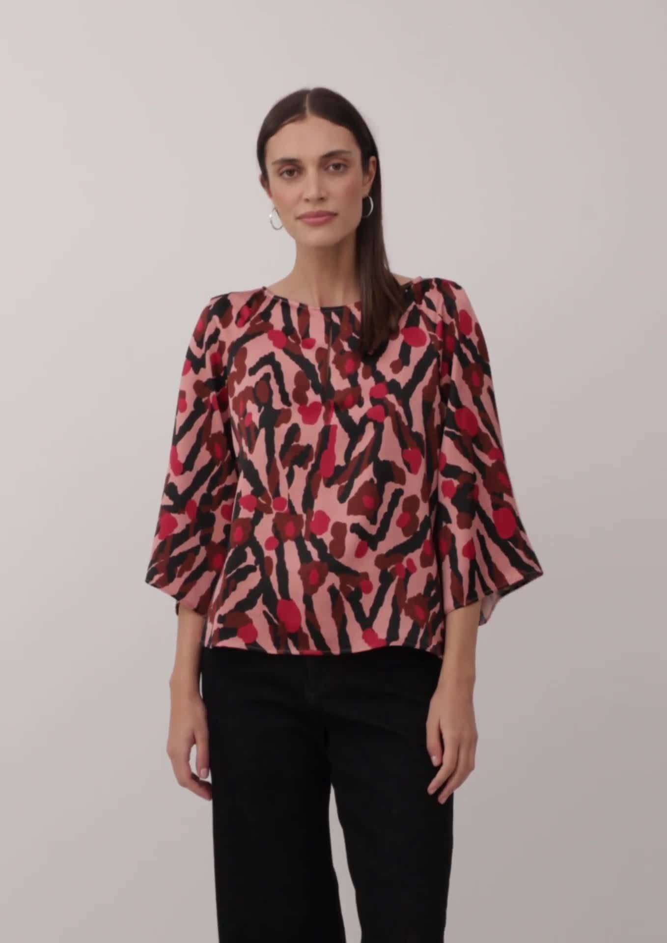 s.Oliver Satin-Bluse mit Animal-Print